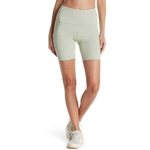 90 Degree By Reflex Women's Lux Hi Rise Side Pocket Bike Shorts Silver Green S